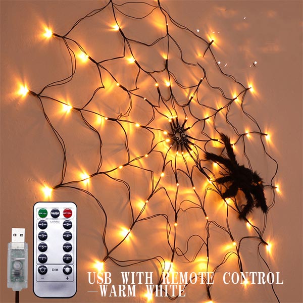 Mintiml® Halloween LED Giant Spider Web Light