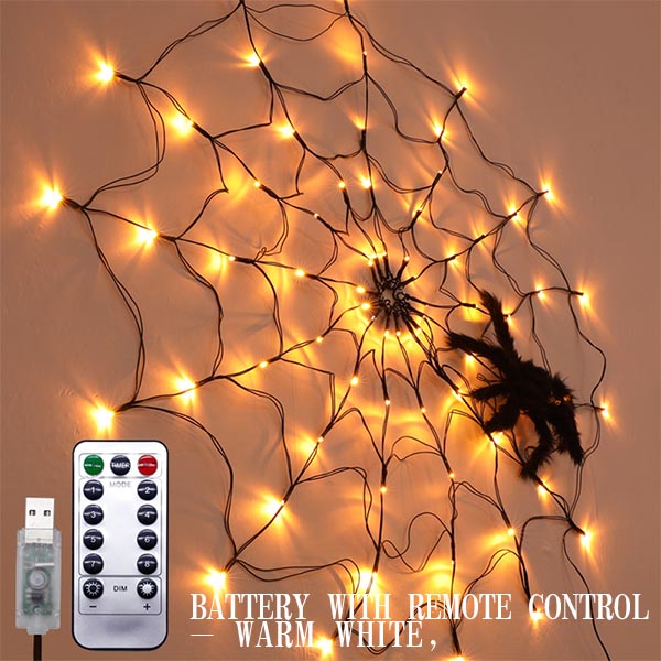 Mintiml® Halloween LED Giant Spider Web Light