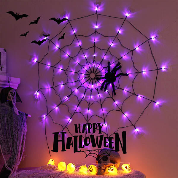 Mintiml® Halloween LED Giant Spider Web Light