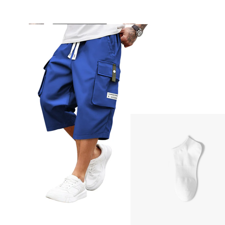 Men's Casual Drawstring Capri Cargo Pants