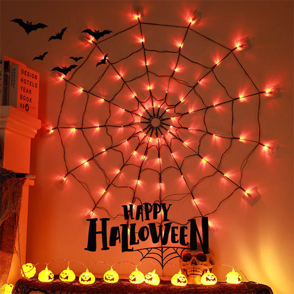 Mintiml® Halloween LED Giant Spider Web Light