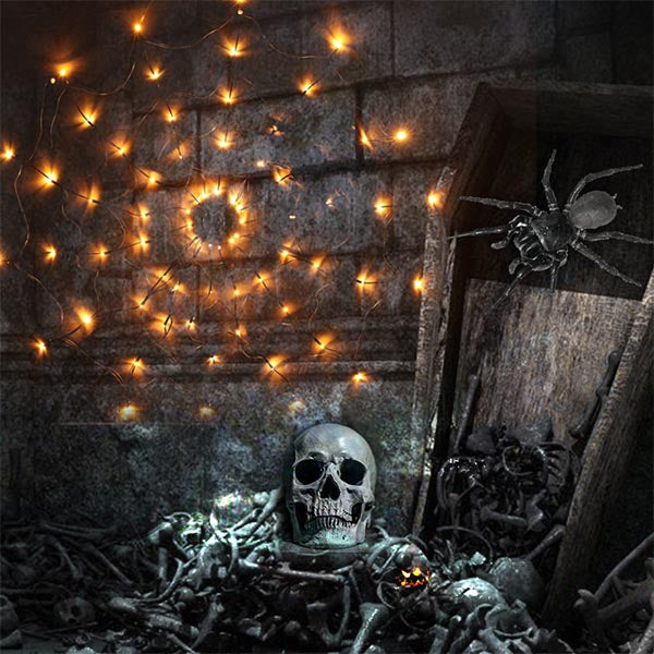 Mintiml® Halloween LED Giant Spider Web Light