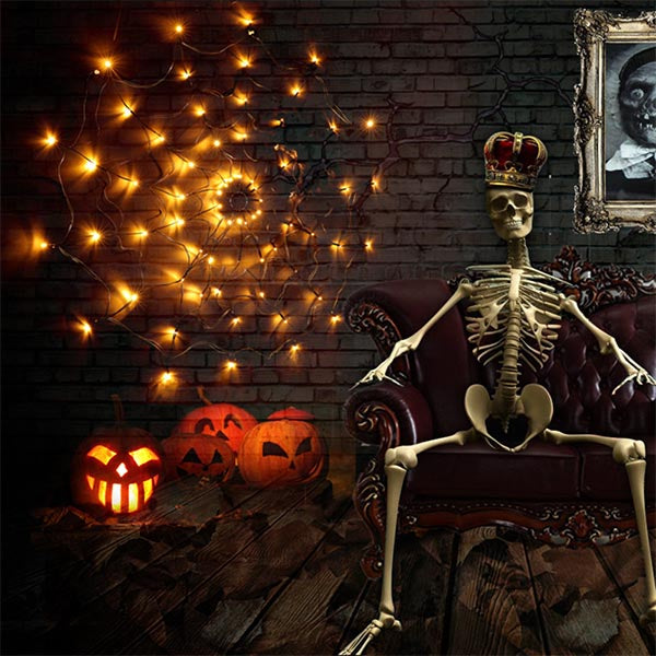 Mintiml® Halloween LED Giant Spider Web Light