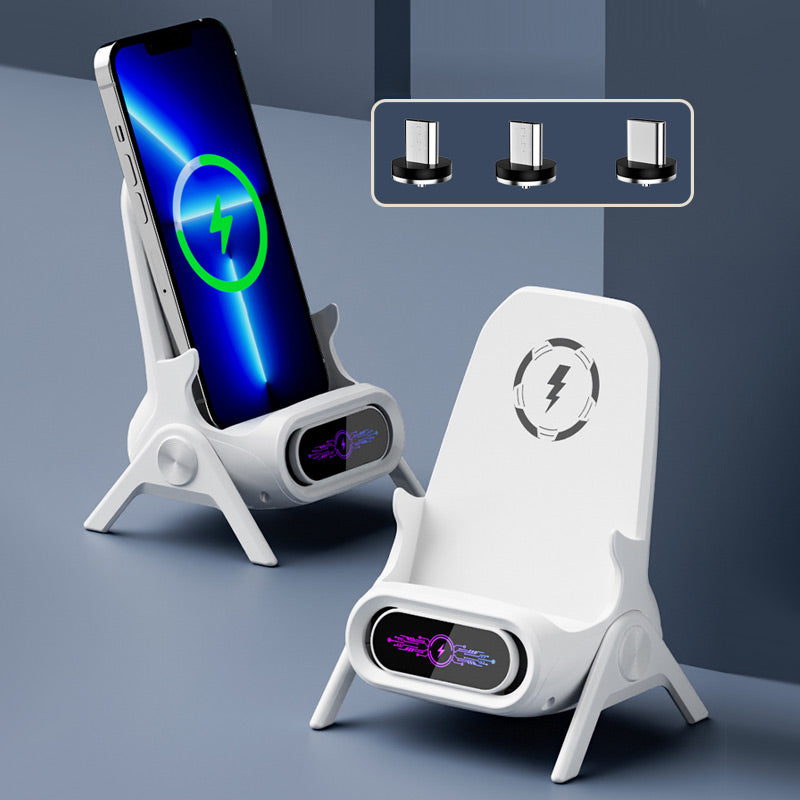✨ Wireless Fast Charger Phone Stand - 15W Quick Charge & Adjustable Viewing Angles, Compatible with All Qi-Enabled Devices ⚡