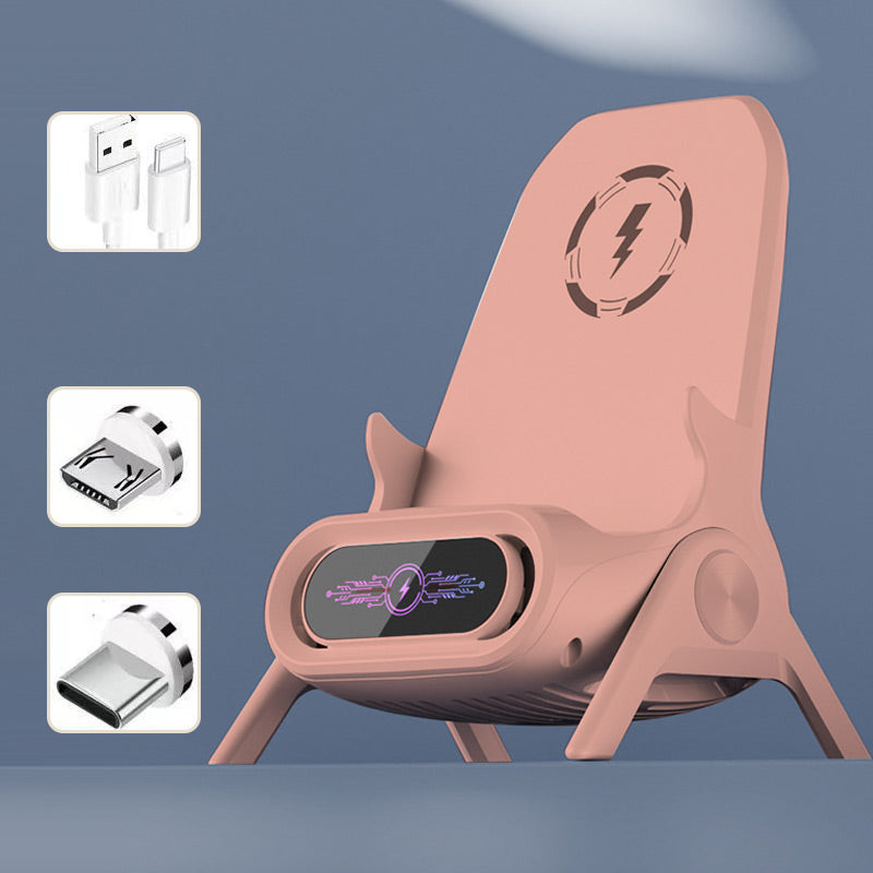 ✨ Wireless Fast Charger Phone Stand - 15W Quick Charge & Adjustable Viewing Angles, Compatible with All Qi-Enabled Devices ⚡