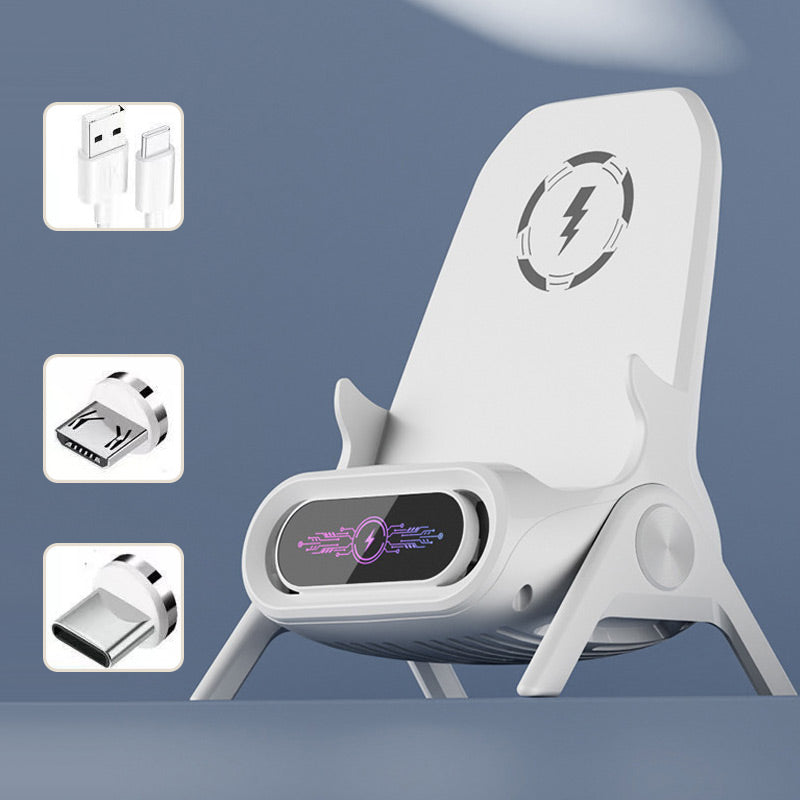 ✨ Wireless Fast Charger Phone Stand - 15W Quick Charge & Adjustable Viewing Angles, Compatible with All Qi-Enabled Devices ⚡