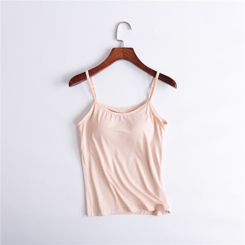 🔥Summer Sale - Stretch Cotton Camisole Built-in Bra
