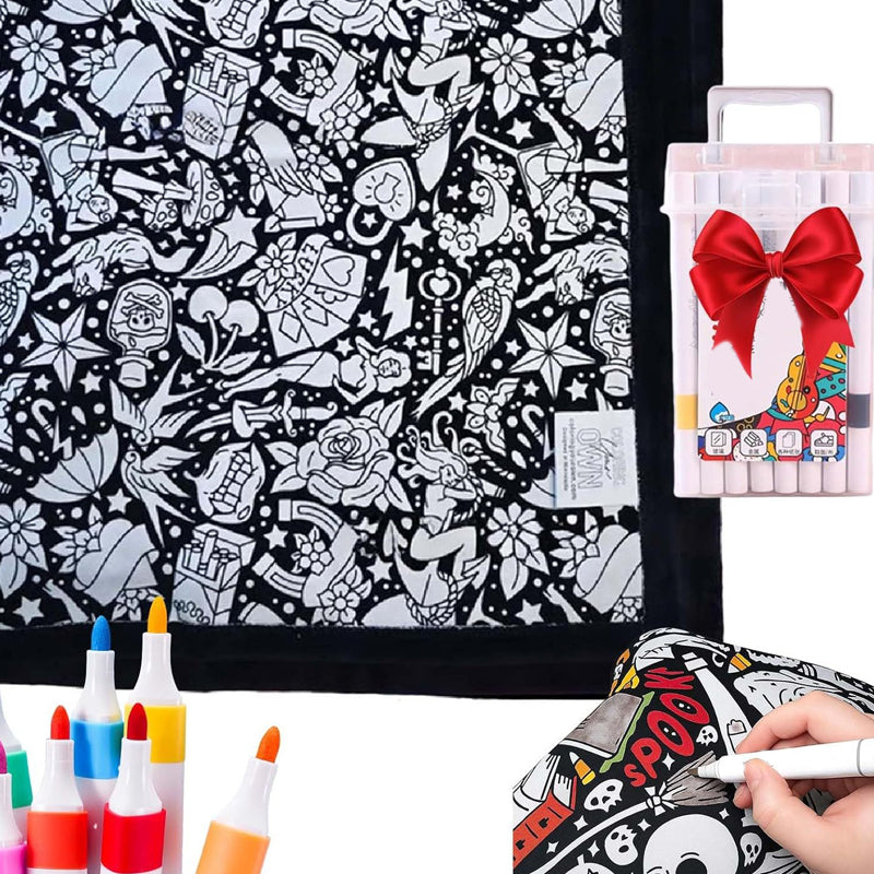 🎨✨DIY Coloring Blanket with Markers