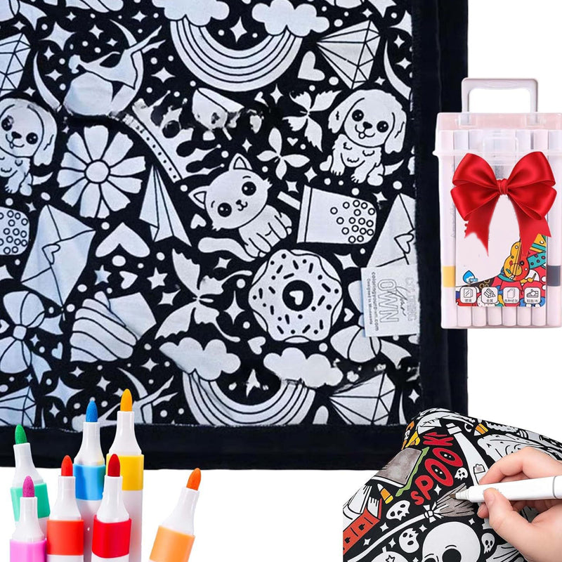 🎨✨DIY Coloring Blanket with Markers
