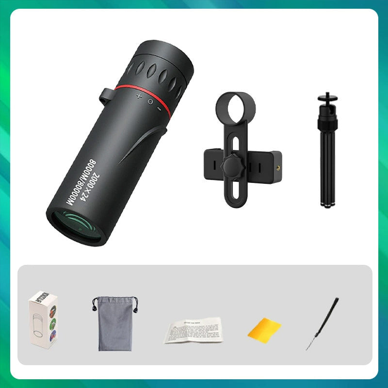 🔭Outdoor Portable Monocular Telescope - 12x50 High Definition with Smartphone Adapter for Adventures 🌄📱