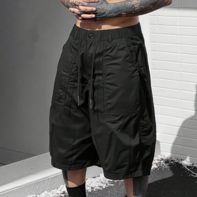 ๐ Men's Plus Size Capri Pants โ Wide-Leg Loose Fit, Drawstring Waist & Large Pockets โจ