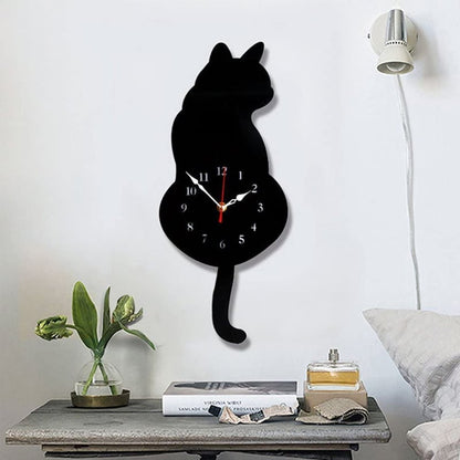 💖Nordic Cat Wagging Tail Wall Clock