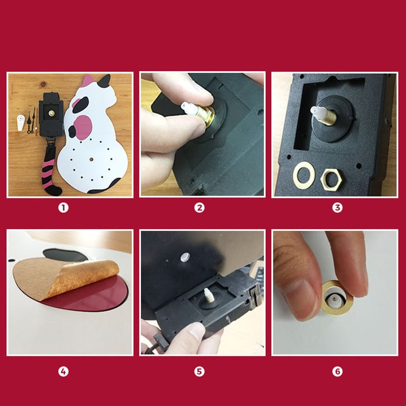 💖Nordic Cat Wagging Tail Wall Clock