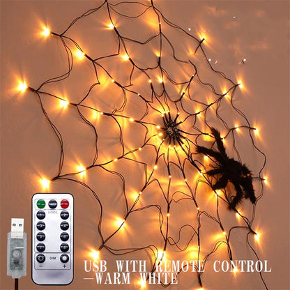 Mintiml® Halloween LED Giant Spider Web Light