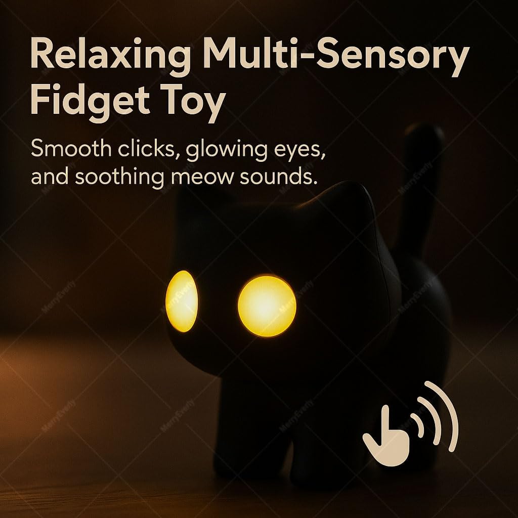 🌙 🌟Black Cat Night Light Keychain