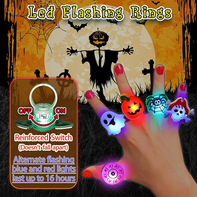🔥 LAST DAY PROMOTION - 50%OFF 🎃👻 LED Light Halloween Glowing Ring (50pcs set)😍