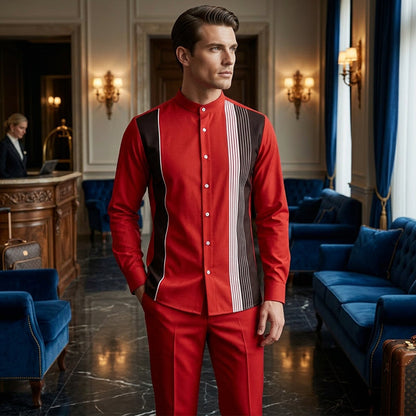 👔 Men's Striped Shirt & Pants 2-Piece Set✨ Effortless Style✨