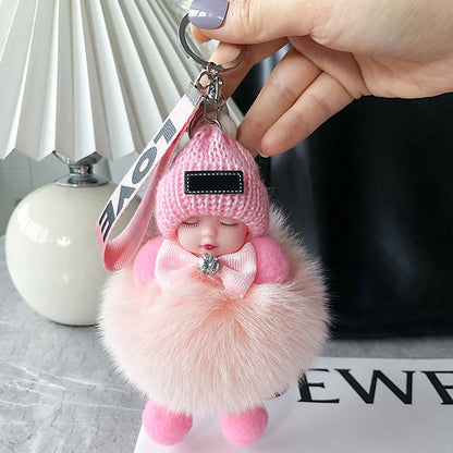 🧸 Soft Plush Doll Keychain