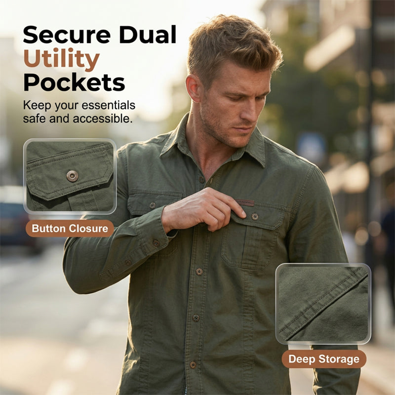Men's Long Sleeve Cotton Workwear Shirt