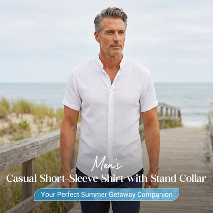 ✨New Arrival👕Men's Summer Stand Collar Short Sleeve Shirt