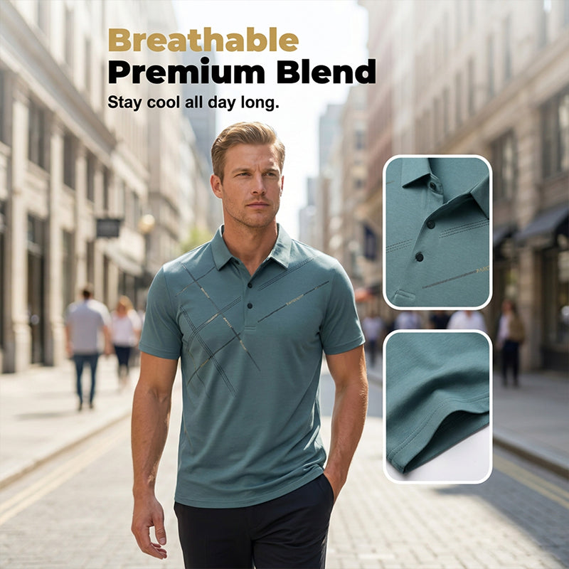 Men's Ice Silk Stretch Shirt – Waterproof, Quick-Dry & Eco-Friendly – Cool Breathable Tech Fabric Shirt 🌿