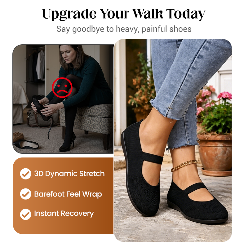👟Breathable Knit Flats – Soft as clouds, anti‑slip sole. Walk for hours, feet stay cool & fresh. Your new favourite! 🌸✨