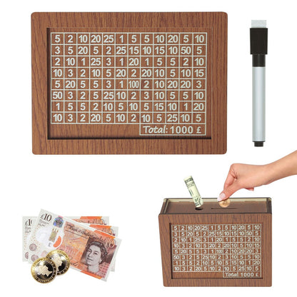 🔥Retro Style Wooden Money Box with Counter Piggy Bank Handmade Saving Money Goal Piggy Bank