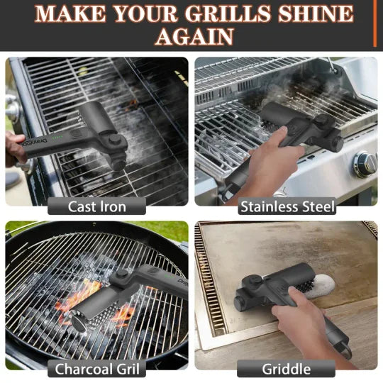 🍖 Cordless Electric BBQ Brush Cleaner – Deep Cleaning, Long Handle & Rechargeable 🔋