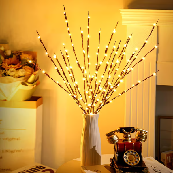 🎄LED Willow Branch Lights Battery-Powered Twig Light