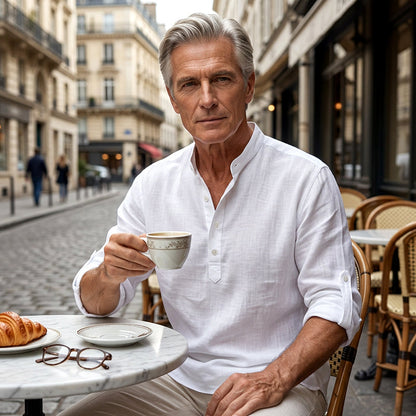 🔥Men's Cotton Linen Casual Long Sleeve Shirt