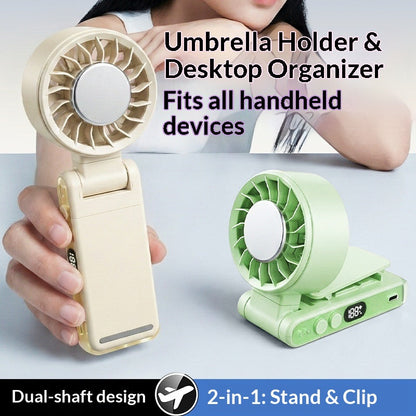 🌀【Table and Waist Fan with Long Battery Life】—— Clip it to your belt or set it on the table: Wherever you are, you’ll stay nice and cool!❄️💨