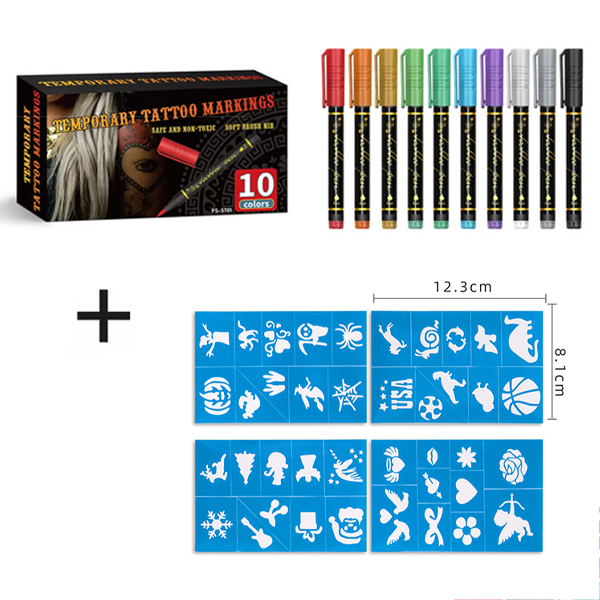 🎨Perfect For Unique Body Art🔥Temporary Tattoo Markers for Skin