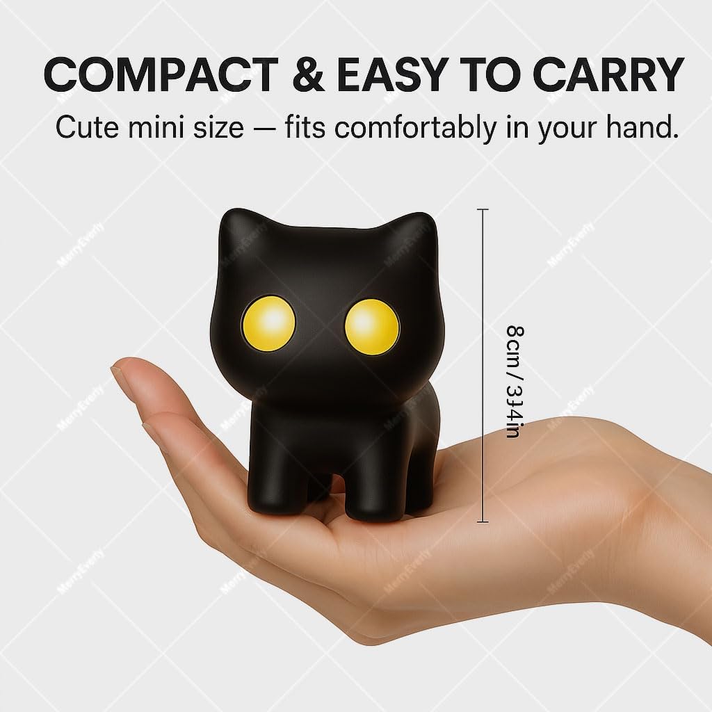 🌙 🌟Black Cat Night Light Keychain