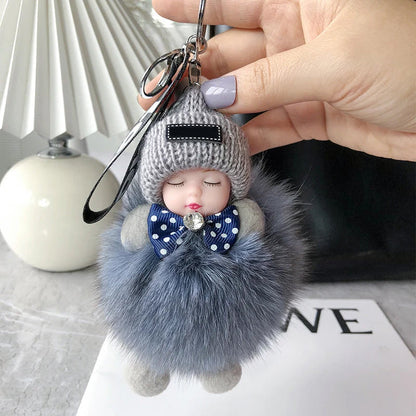 🧸 Soft Plush Doll Keychain