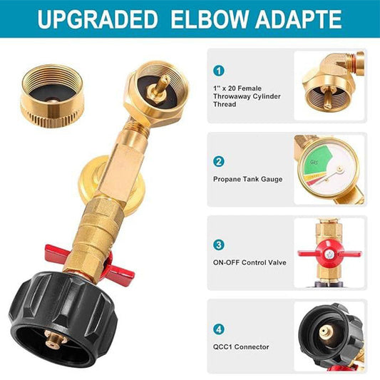 🔥Propane Refill Elbow Adapter with Gauge