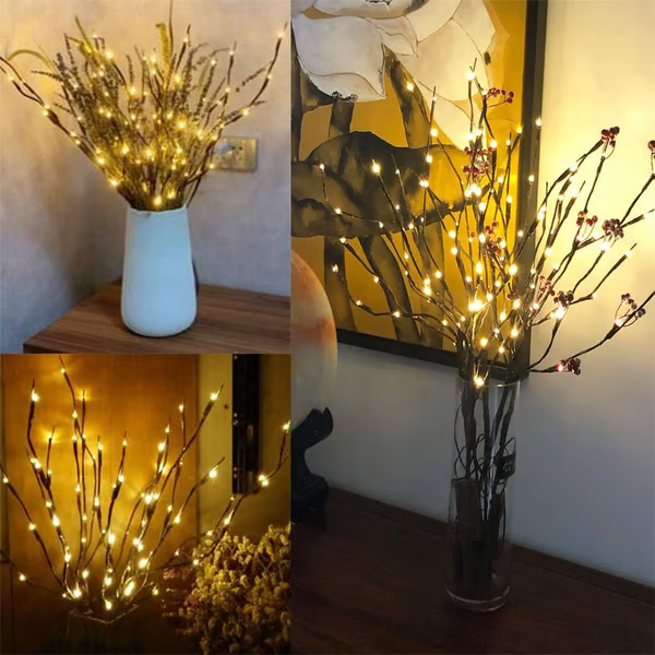 🎄LED Willow Branch Lights Battery-Powered Twig Light