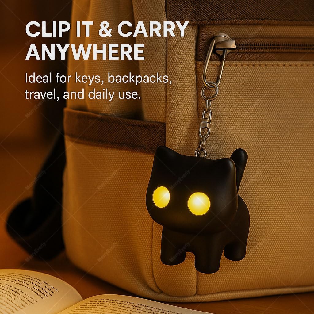 🌙 🌟Black Cat Night Light Keychain