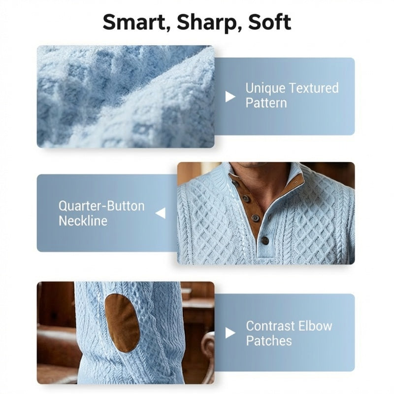 🧥Luxury Comfort | Men‘s Textured Jacquard Sweatshirt | Everyday Essential 🔥