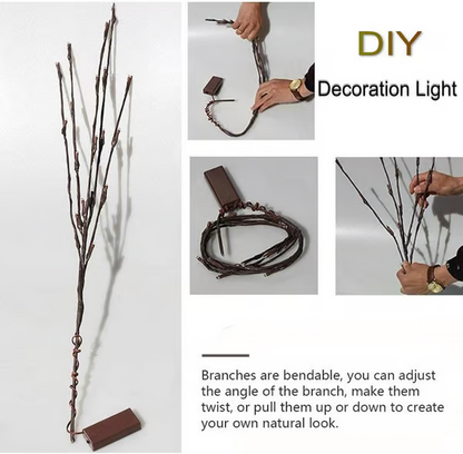 🎄LED Willow Branch Lights Battery-Powered Twig Light