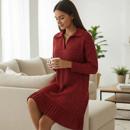 Women’s Sparkle Lapel A-Line Short Dress | Chic & Shimmering