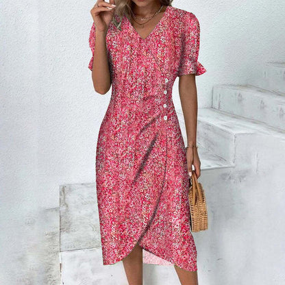 🌷Women's Floral V-neck Printed Dress