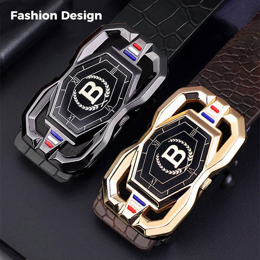 🐊Men‘s Crocodile-Pattern Belt – Automatic Buckle, Genuine Leather & Versatile 👔📦