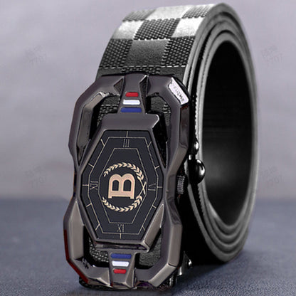 🐊Men‘s Crocodile-Pattern Belt – Automatic Buckle, Genuine Leather & Versatile 👔📦