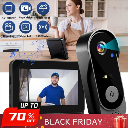 🔥Wireless Video doorbell with Monitor & Camera