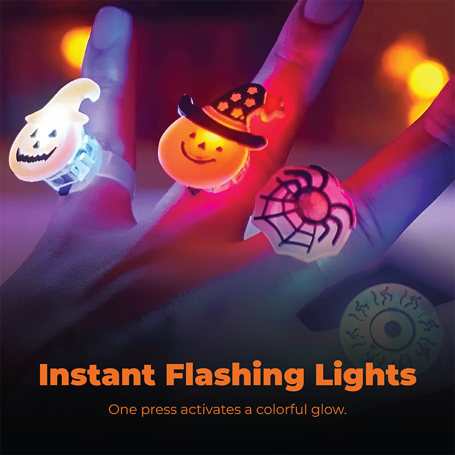 🔥 LAST DAY PROMOTION - 50%OFF 🎃👻 LED Light Halloween Glowing Ring (50pcs set)😍