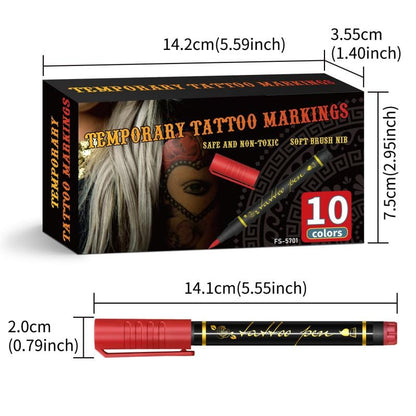 🎨Perfect For Unique Body Art🔥Temporary Tattoo Markers for Skin