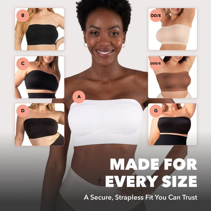 🤎Convertible Strapless Bandeau Bra with Wireless Comfort, Anti-Slip Grip & Removable Straps