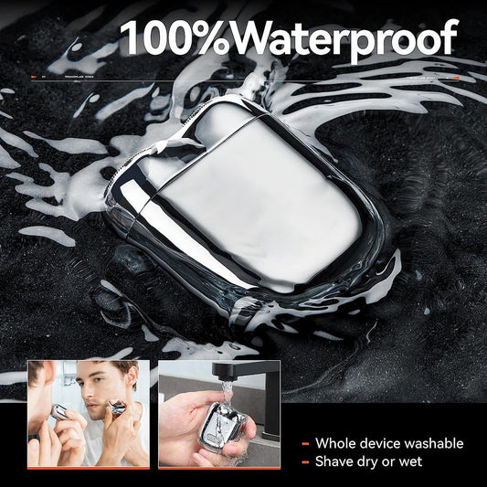 💕💕Mini USB Rechargeable Electric Shaver, Waterproof and Compact for Men, Ideal for Home, Car and Travel