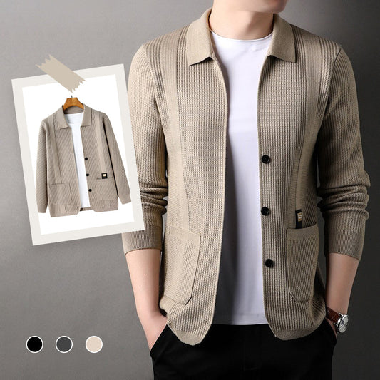 🍂Seasonal Specials❄️Men's Lapel Knitted Long Sleeve Coat