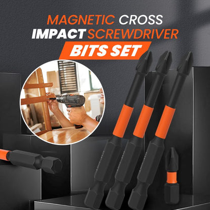 🔥Pousbo® Magnetic Cross Impact Screwdriver Bits Set